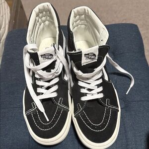 Vans - Black and White High-Top Shoes